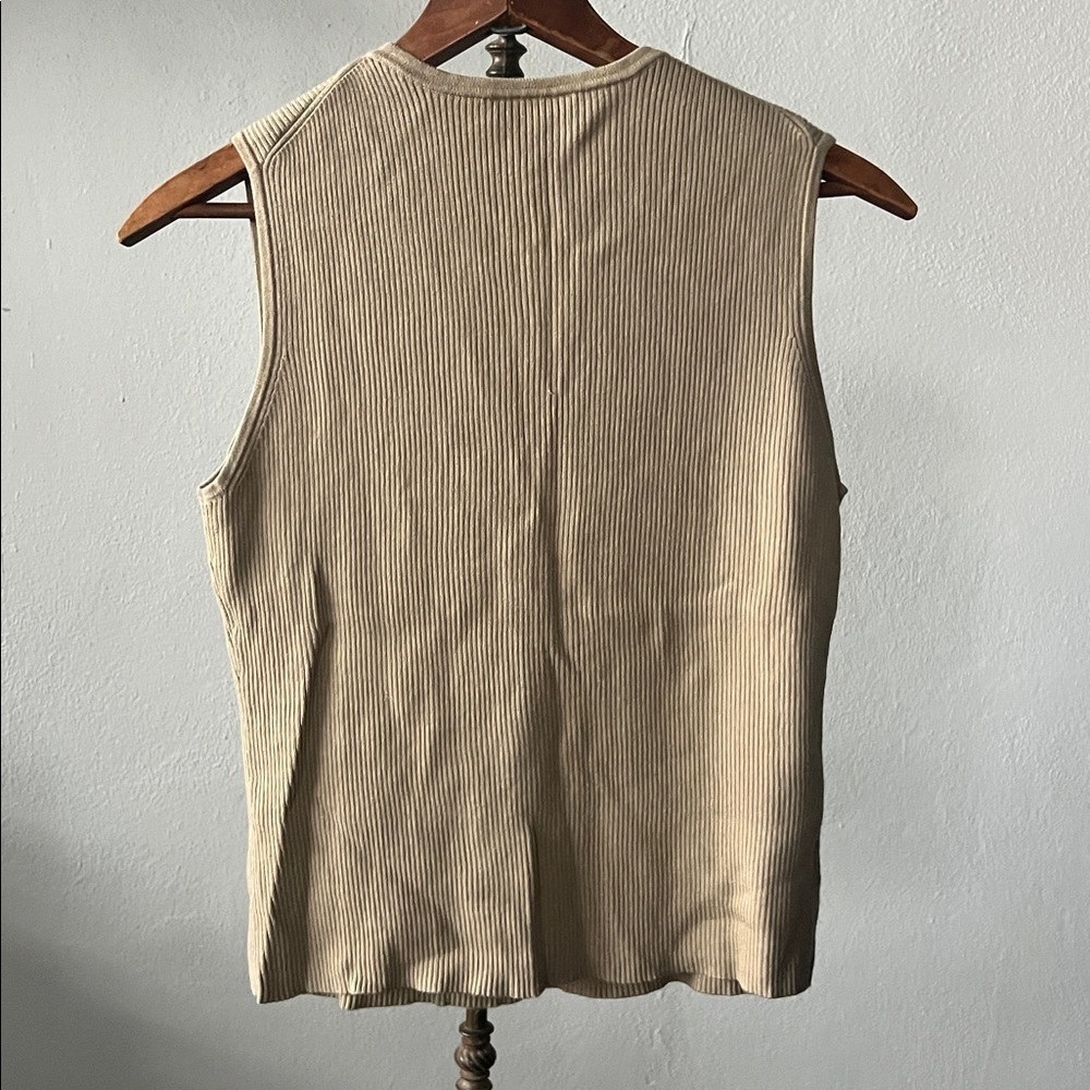 Ann Taylor Cotton Ribbed Knit Vest Size Large - Picture 3 of 3